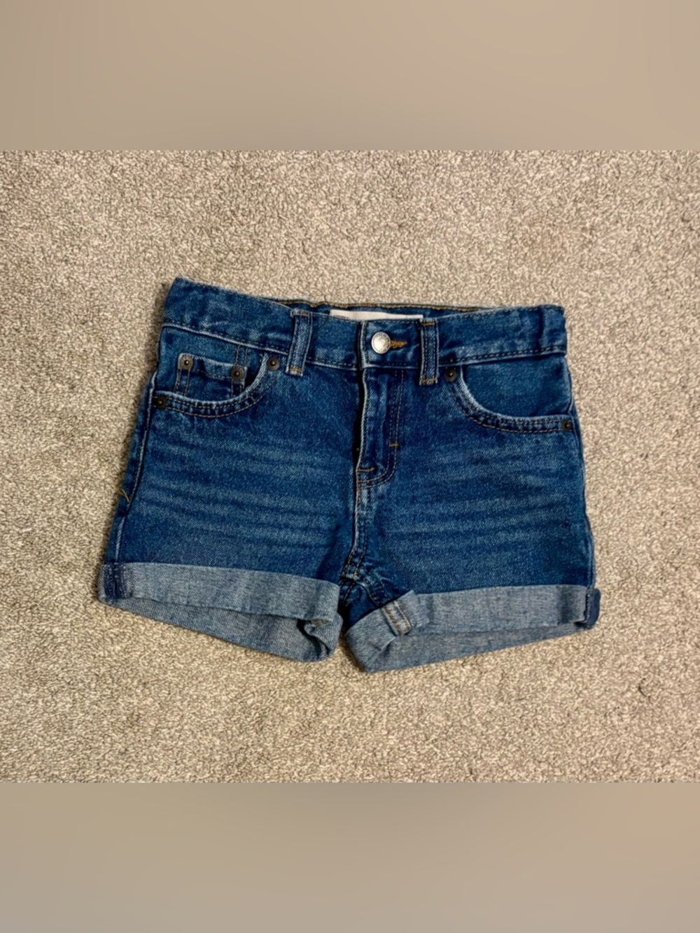 Girls Size 6 Levi's Dark Blue Rolled Hem Denim Shorts